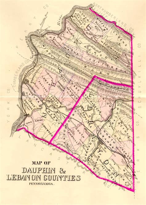 Map of Dauphin & Lebanon Counties, Pennsylvania | Ann Arbor District ...