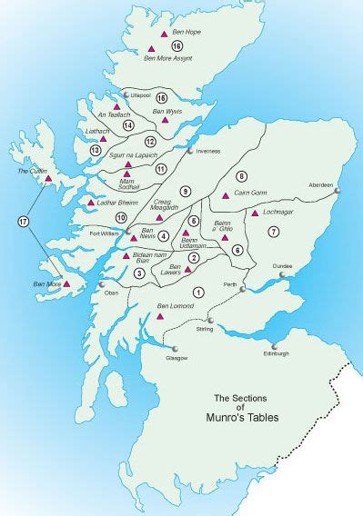 Munros & Corbetts - SMC Sections Map | Scotland history, Scottish ...