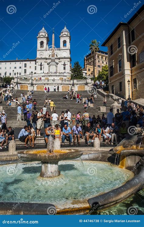 Square Piazza Di Spagna, Fountain Fontana Della Barcaccia in Rome Editorial Stock Photo - Image ...