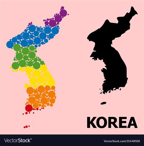 Spectrum mosaic map korea for lgbt Royalty Free Vector Image