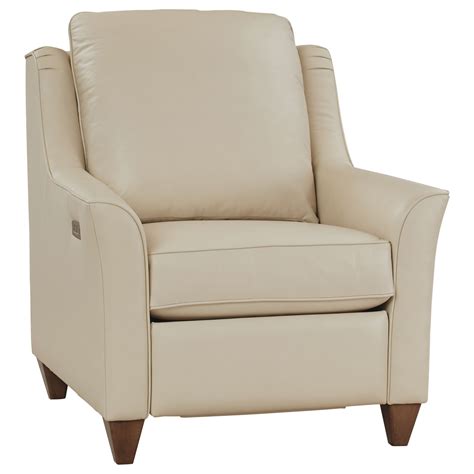 Bassett Magnificent Motion Customizable Power Headrest Recliner with Flare Arms and Tapered Feet ...