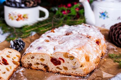 German Christmas cake Stollen with dry fruits and nuts ~ Food & Drink ...