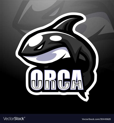 Orca mascot esport logo design Royalty Free Vector Image