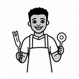 Awesome Baker Character Coloring  Page sketch template