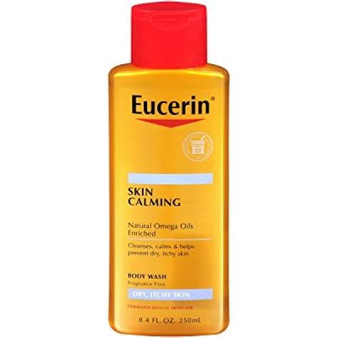 Eucerin Skin Calming Dry Skin Body Wash with Natural Omega Oils Fragrance Free, 8.4 Fluid Ounce ...