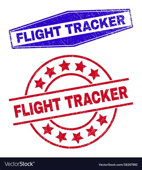 Flight tracker textured badges in round and Vector Image