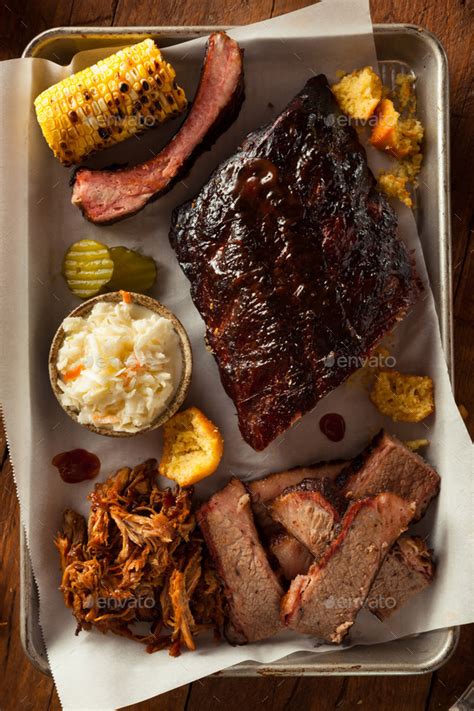 Barbecue Smoked Brisket and Ribs Platter Stock Photo by bhofack2 | PhotoDune