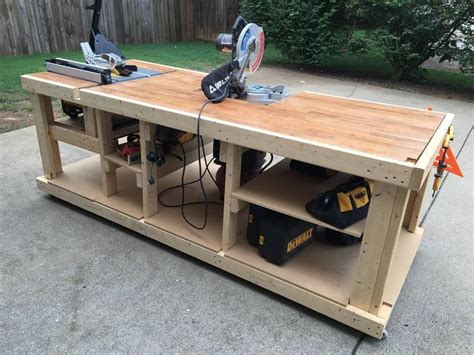 I built a mobile workbench - Imgur | Werkbank ideeën, Werkbank plannen ...