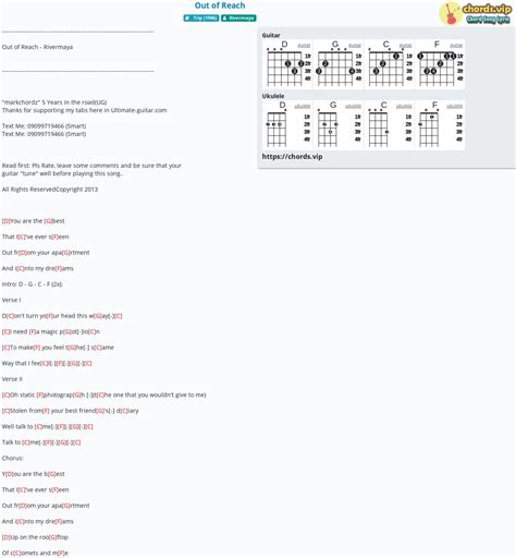 Chord: Out of Reach - tab, song lyric, sheet, guitar, ukulele | chords.vip