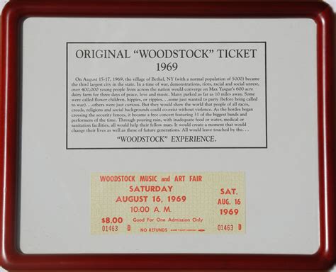 Lot Detail - Original Unused Woodstock Ticket