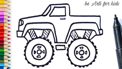 Unleash Your Artistic Skills with a Jaw-Dropping Tiger Shark Monster Truck Drawing!