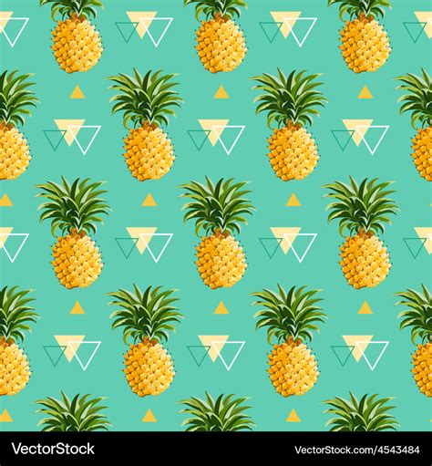 Geometric pineapple background - seamless pattern Vector Image