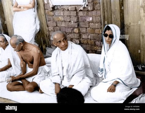 Kasturba and Mahatma Gandhi, Sardar Vallabhbhai Patel, Rajkumari Amrit Kaur, India, Asia, July ...