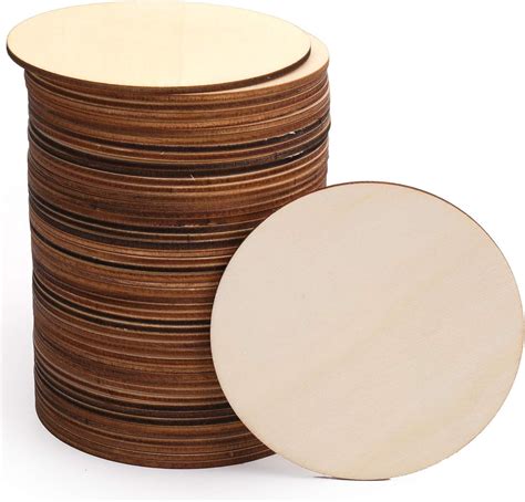 Amazon.com: Foraineam 50 Pieces 4 Inch Unfinished Wood Circle Cutouts ...