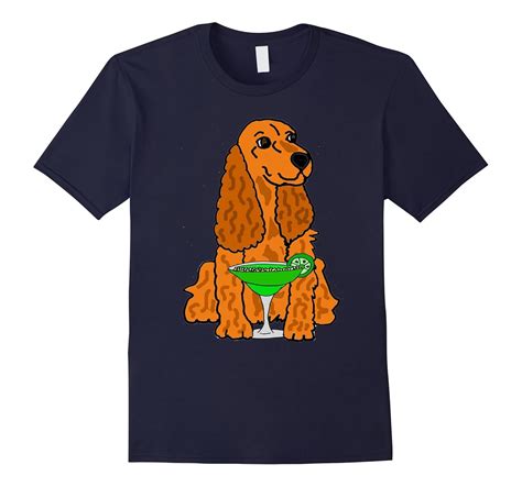 Smilemoretees Fun Cocker Spaniel Drinking Margarita T-shirt-4LVS ...