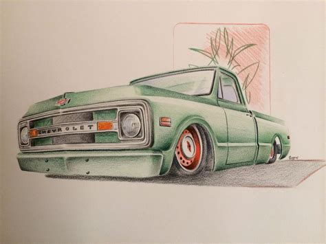 Lowrider Truck Drawings at PaintingValley.com | Explore collection of ...