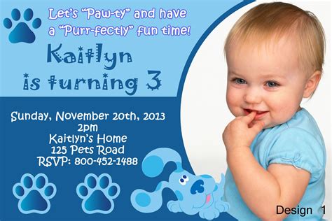 Blue's Clues Birthday Invitations Photo Invitations, Digital ...