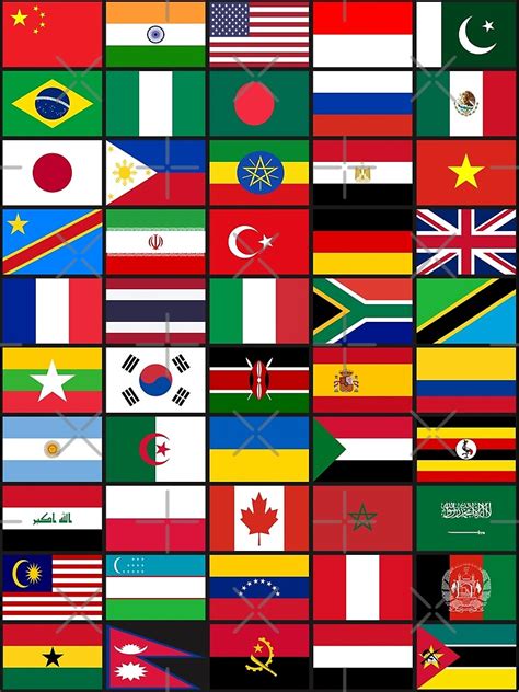 Flags of the Countries of the World, Worlds Flags Pattern Premium Matte Vertical Poster sold by ...