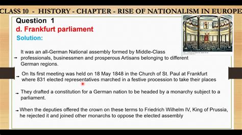 Q1 D) Write a note on Frankfurt parliament , Rise of Nationalism in Europe - YouTube