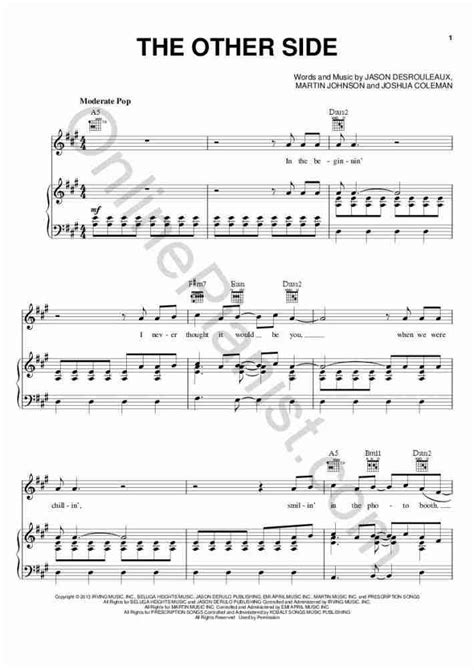 The Other Side Piano Sheet Music | OnlinePianist