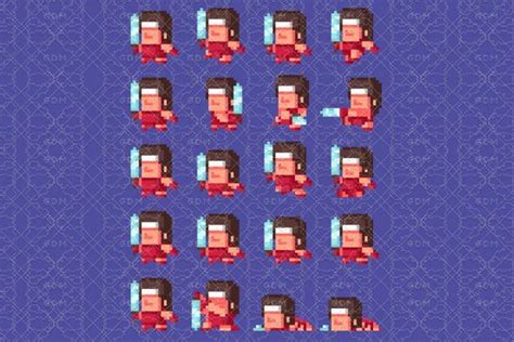 24x24 Warriors Sprites | Sprite, Jump animation, Warrior