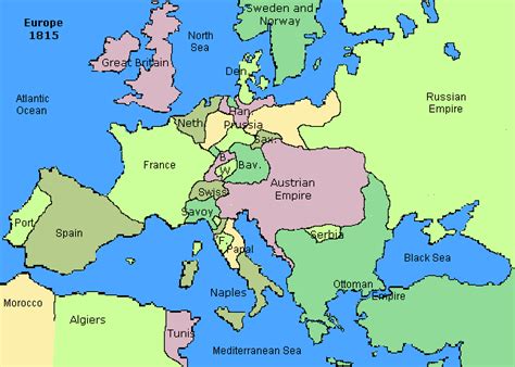 Map Of Europe In The Early 1800s - Floria Anastassia