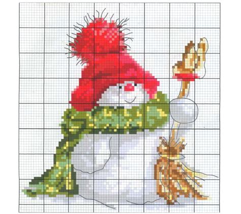 Free Cross Stitch Pattern Snowman | DIY 100 Ideas