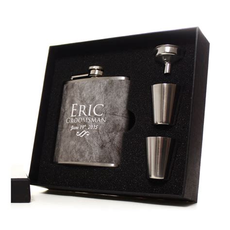 5 Flasks For Groomsmen, Gray Flask Gift Sets For Groomsmen Gifts, Best ...