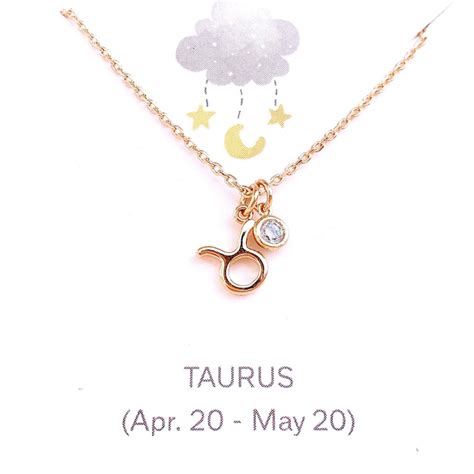 Taurus Necklace Birthstone Necklace Astrology Sign Gold - Etsy