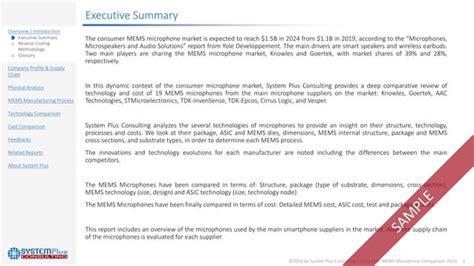 Consumer MEMS Microphones Comparison 2020 | PPT