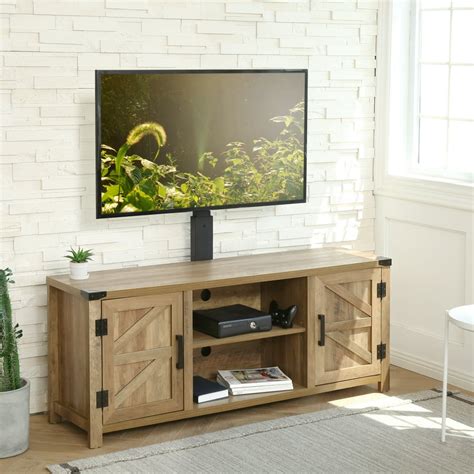 Modern Floor TV Stand with Mount up to 55 inch TV, Black Television Stands with Swivel Mount ...