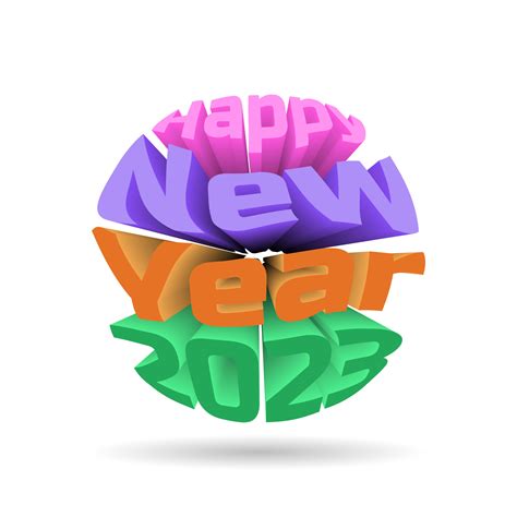 happy new year 2023, round shape, with colorful text 14976125 Vector ...