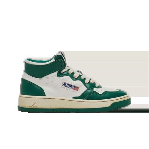 Autry Medalist Mid Leather Sneakers Green White