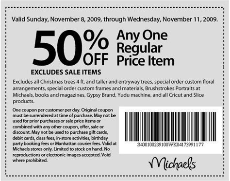 my printable coupons: 50% Michaels Coupon