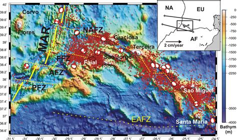 Location of the Azores archipelago in the North Atlantic Ocean. Top... | Download Scientific Diagram