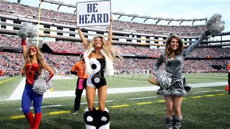 Patriots Cheerleaders in Halloween Costumes