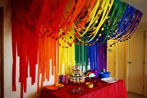 Rainbow Streamers | Streamer decorations, Party decorations, Rainbow parties