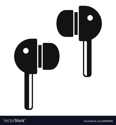 Wireless earbuds icon simple style Royalty Free Vector Image