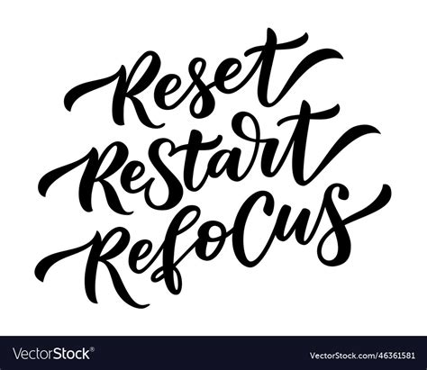 Reset restart refocus motivation quote Royalty Free Vector