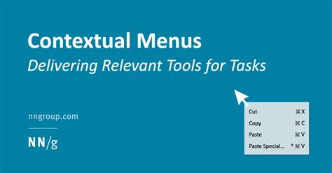 Contextual Menus: Delivering Relevant Tools for Tasks