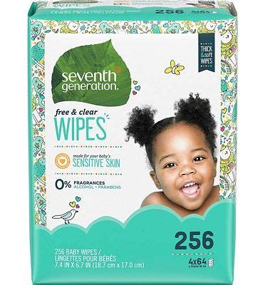 Seventh Generation Baby Wipes, Free & Clear Unscented and Sensitive, Gentle as Water, Refill ...