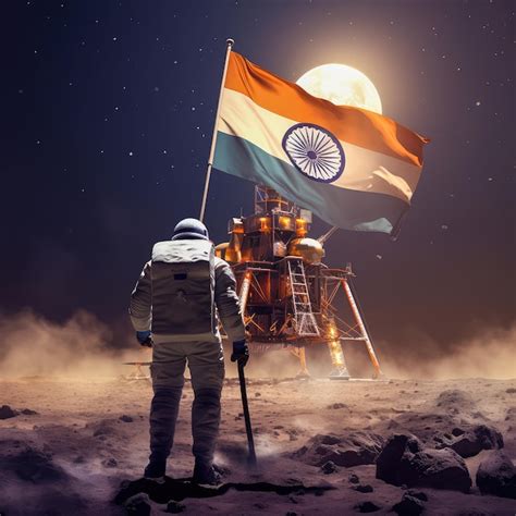 Premium Photo | Celebrate India ISRO chandrayaan3 rover landing on moon ...