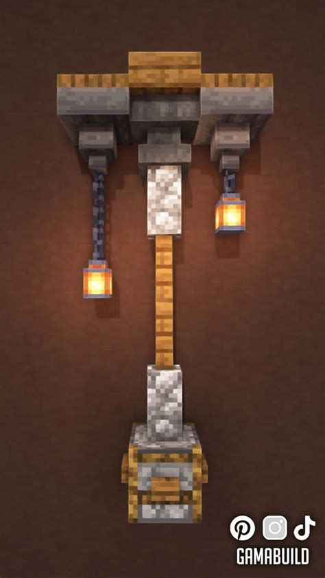 Minecraft Medieval Lamp Design | Minecraft room, Minecraft steampunk, Minecraft designs