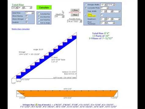 Calculator Stair Stringer Layout Diagram