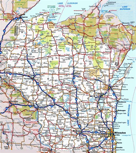 Highway Map Of Minnesota and Wisconsin | secretmuseum