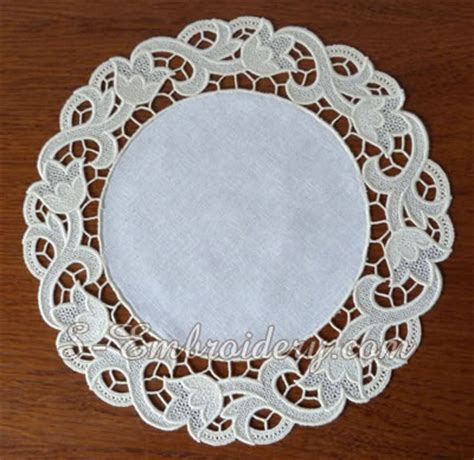 10609 Floral free standing lace doily machine embroidery design