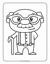 Old Man Coloring Page Sketch sketch template