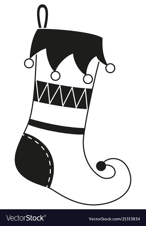 Black And White Christmas Stocking Clip Art