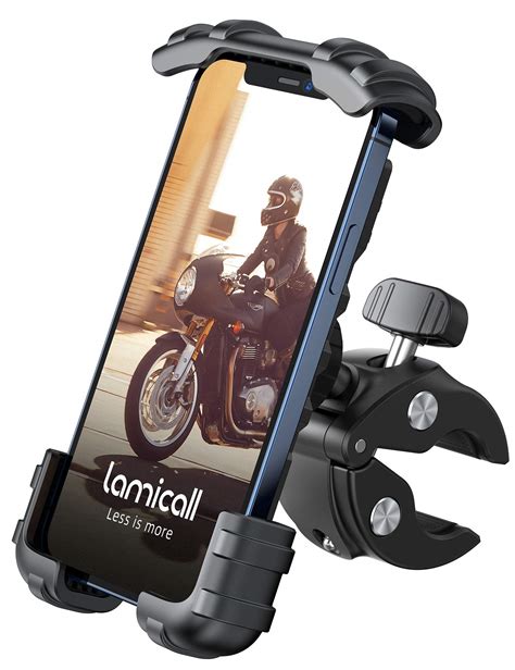 Lamicall Bike Phone Holder, Motorcycle Phone Mount, Quick Install Handlebar Clips Phone Holder ...