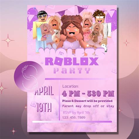 EDITABLE Roblox Birthday Invitation Girl Girls Birthday - Etsy Canada